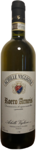 Bottiglia di vino bianco Roero Arneis Achille Viglione